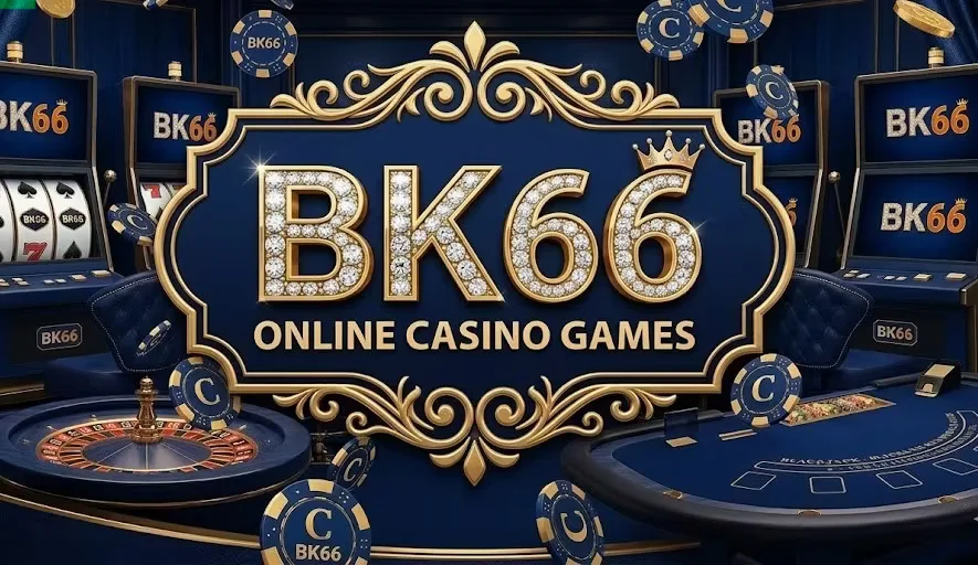 Triumphant player amidst a shower of gold tokens and a glowing fortune wheel — representing the luxury of BK66.